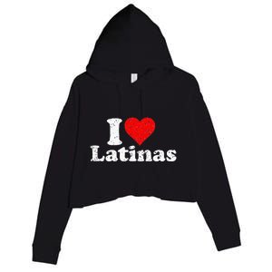 I Love Heart Latinas Girlfriend Wife Crop Fleece Hoodie