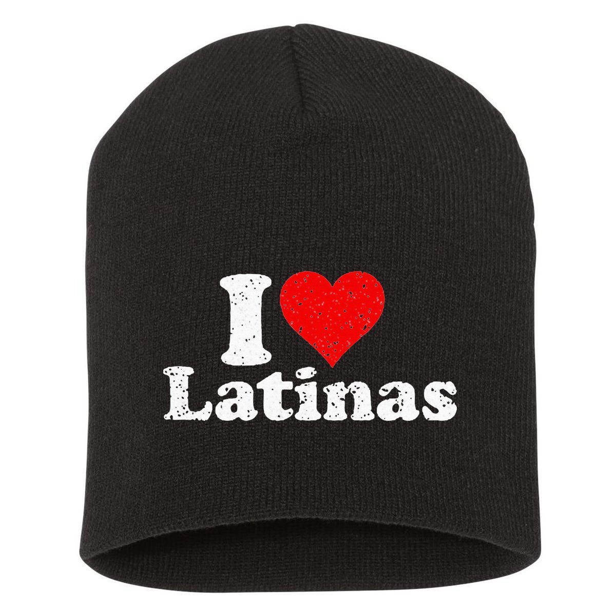 I Love Heart Latinas Girlfriend Wife Short Acrylic Beanie