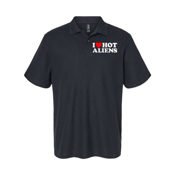 I Love Hot Aliens Funny Extraterrestrial Scifi Et Space Ufo Softstyle Adult Sport Polo