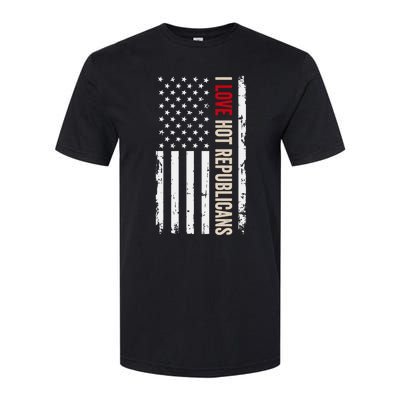 I Love Hot Republicans American Usa Flag Great Gift Softstyle® CVC T-Shirt