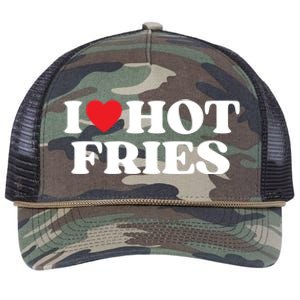 I Love Hot Fries Moms Dads Favorite National Fries Day Meaningful Gift Retro Rope Trucker Hat Cap