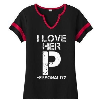 I Love His D I Love Her P Couples Matching Valentines Day Ladies Halftime Notch Neck Tee