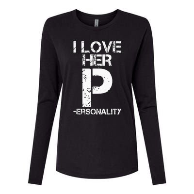 I Love His D I Love Her P Couples Matching Valentines Day Womens Cotton Relaxed Long Sleeve T-Shirt