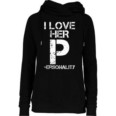 I Love His D I Love Her P Couples Matching Valentines Day Womens Funnel Neck Pullover Hood