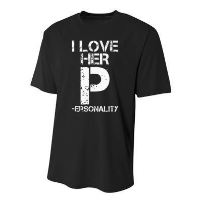 I Love His D I Love Her P Couples Matching Valentines Day Youth Performance Sprint T-Shirt