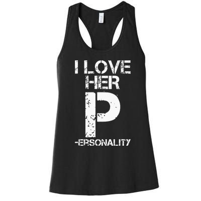 I Love His D I Love Her P Couples Matching Valentines Day Women's Racerback Tank