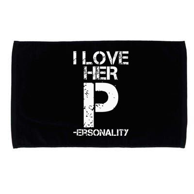 I Love His D I Love Her P Couples Matching Valentines Day Microfiber Hand Towel