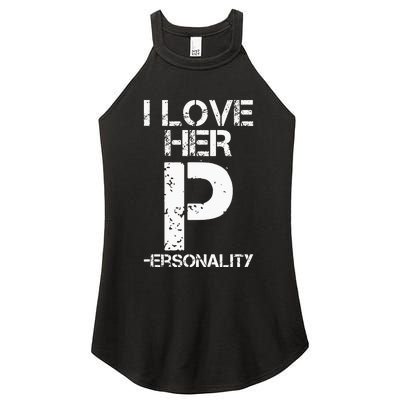 I Love His D I Love Her P Couples Matching Valentines Day Women's Perfect Tri Rocker Tank