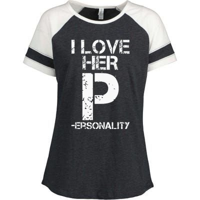 I Love His D I Love Her P Couples Matching Valentines Day Enza Ladies Jersey Colorblock Tee