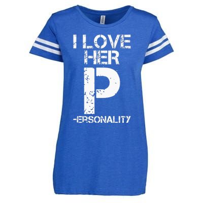 I Love His D I Love Her P Couples Matching Valentines Day Enza Ladies Jersey Football T-Shirt