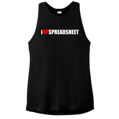 I Love Heart Spreadsheet Office Worker Secretary Accountant Meaningful Gift Ladies PosiCharge Tri-Blend Wicking Tank