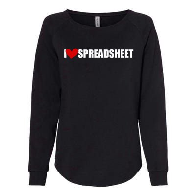 I Love Heart Spreadsheet Office Worker Secretary Accountant Meaningful Gift Womens California Wash Sweatshirt