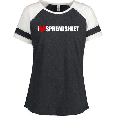 I Love Heart Spreadsheet Office Worker Secretary Accountant Meaningful Gift Enza Ladies Jersey Colorblock Tee