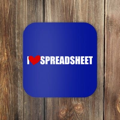 I Love Heart Spreadsheet Office Worker Secretary Accountant Meaningful Gift Coaster