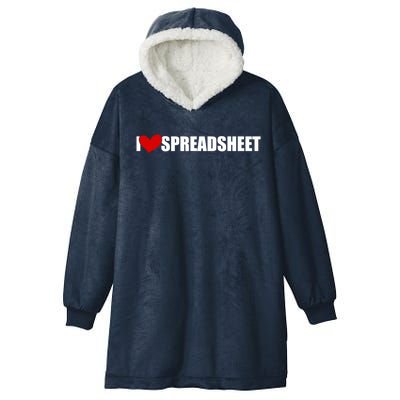 I Love Heart Spreadsheet Office Worker Secretary Accountant Meaningful Gift Hooded Wearable Blanket