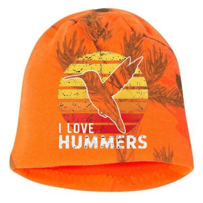 I Love Hummers Bird Vintage Sunset Colibri Kati - Camo Knit Beanie