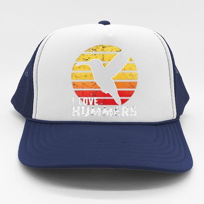 I Love Hummers Bird Vintage Sunset Colibri Trucker Hat