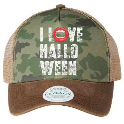 I Love Halloween Vampire Fangs Vampire Lover Legacy Tie Dye Trucker Hat