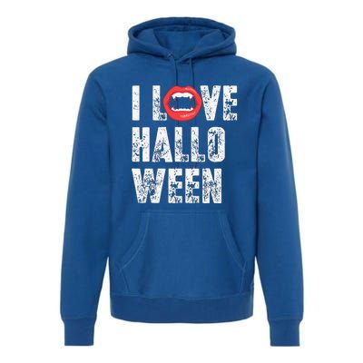 I Love Halloween Vampire Fangs Vampire Lover Premium Hoodie