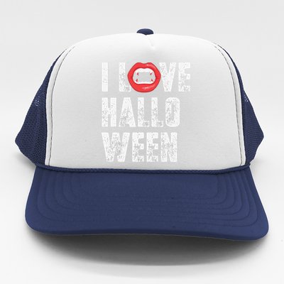 I Love Halloween Vampire Fangs Vampire Lover Trucker Hat