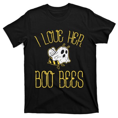 I Love Her Boo Bees Couples Halloween Adult Costume His T-Shirt