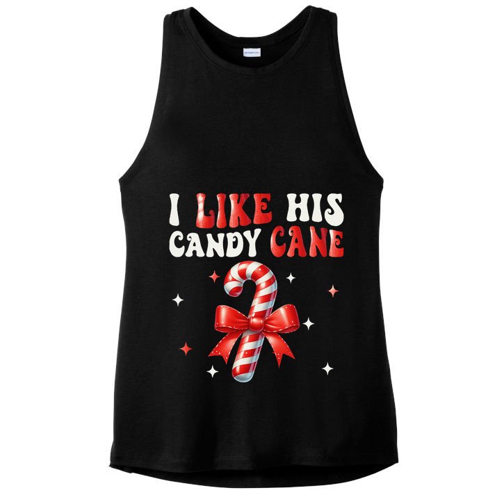 I Like His Candy Cane Funny Couples Matching Christmas Ladies PosiCharge Tri-Blend Wicking Tank