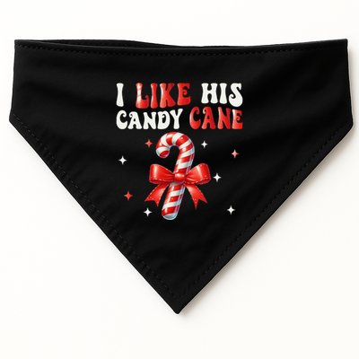 I Like His Candy Cane Funny Couples Matching Christmas USA-Made Doggie Bandana