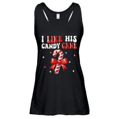 I Like His Candy Cane Funny Couples Matching Christmas Ladies Essential Flowy Tank