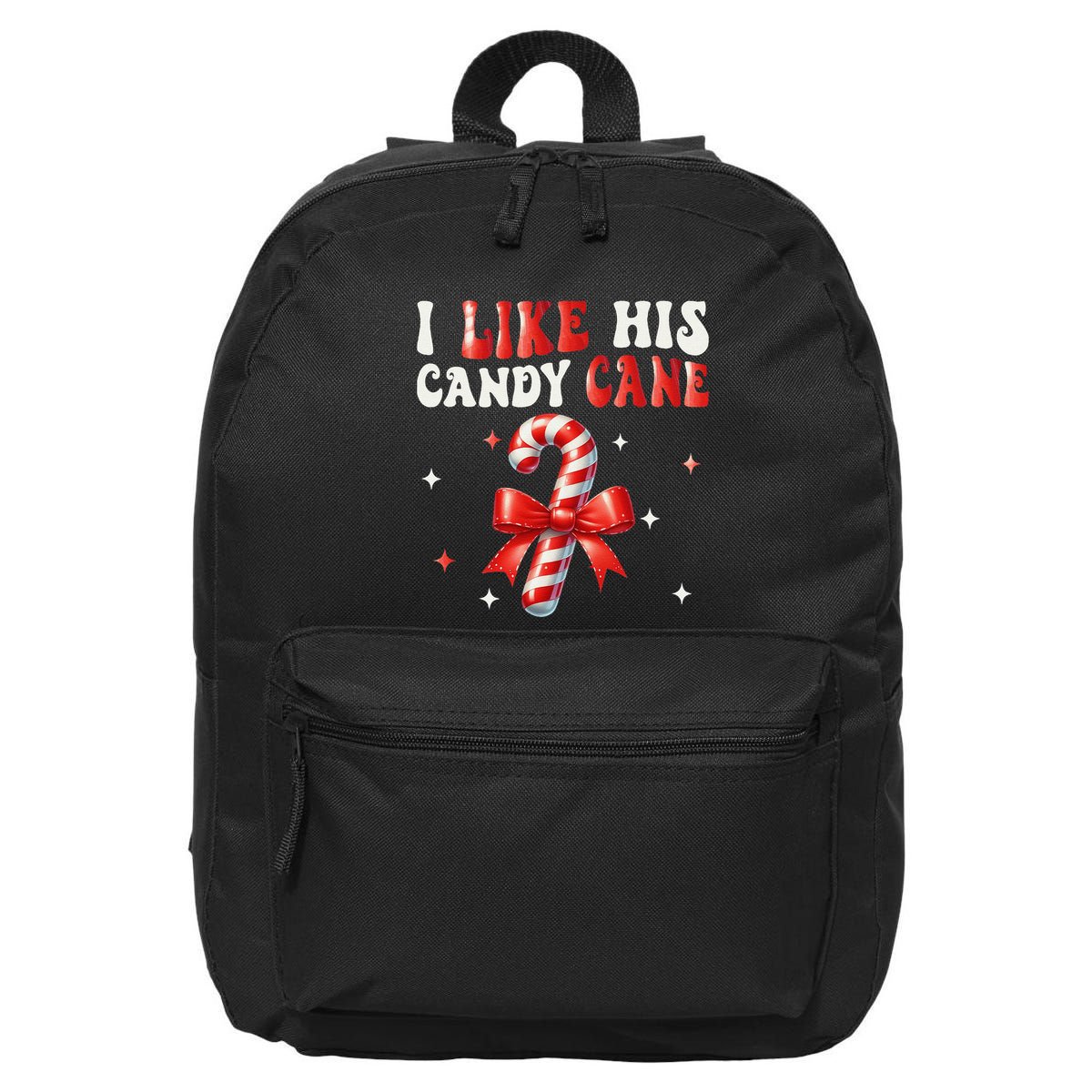 I Like His Candy Cane Funny Couples Matching Christmas 16 in Basic Backpack