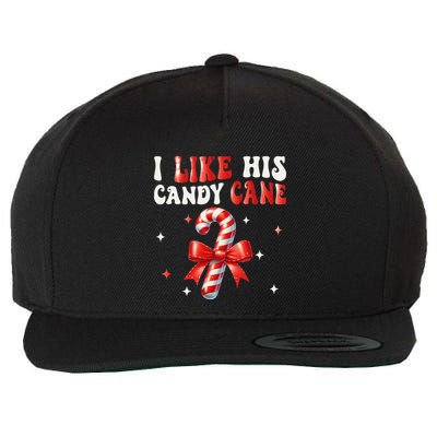 I Like His Candy Cane Funny Couples Matching Christmas Wool Snapback Cap