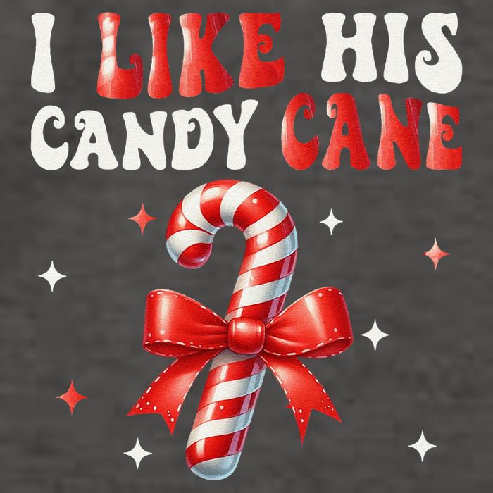 I Like His Candy Cane Funny Couples Matching Christmas Vector Backpack