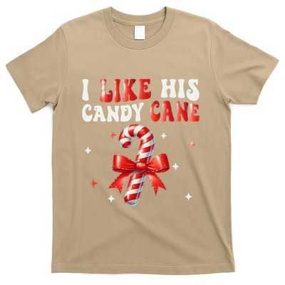 I Like His Candy Cane Funny Couples Matching Christmas T-Shirt