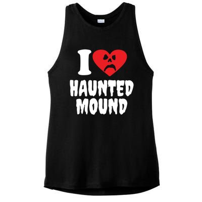 I Love Haunted Mound Cute Gift Ladies PosiCharge Tri-Blend Wicking Tank