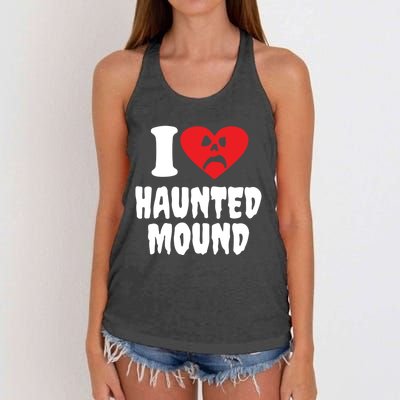 I Love Haunted Mound Cute Gift Women's Knotted Racerback Tank