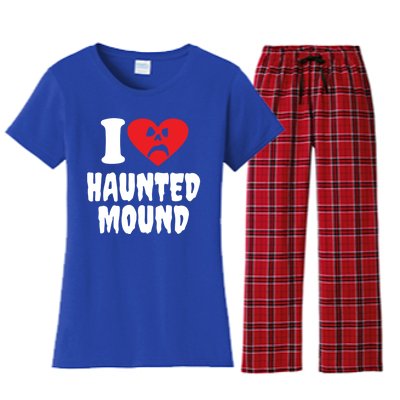 I Love Haunted Mound Cute Gift Women's Flannel Pajama Set