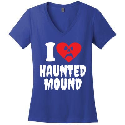 I Love Haunted Mound Cute Gift Women's V-Neck T-Shirt