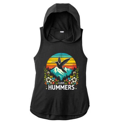 I Love Hummers Colibri Hummingbird Ladies PosiCharge Tri-Blend Wicking Draft Hoodie Tank