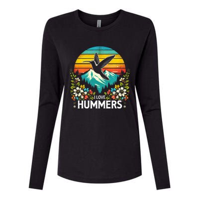 I Love Hummers Colibri Hummingbird Womens Cotton Relaxed Long Sleeve T-Shirt