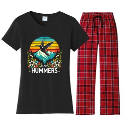 I Love Hummers Colibri Hummingbird Women's Flannel Pajama Set