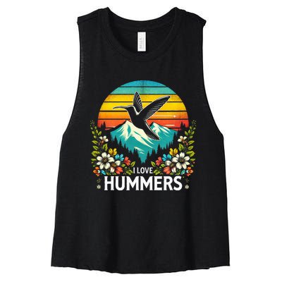 I Love Hummers Colibri Hummingbird Women's Racerback Cropped Tank