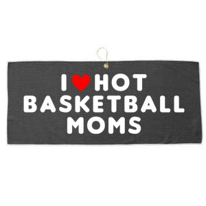 I Love Hot Basketball Moms Funny Red Heart Gift Large Microfiber Waffle Golf Towel