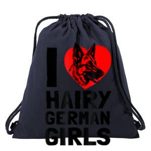 I Love Hairy German German Shepherd Edition Drawstring Bag