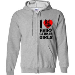 I Love Hairy German German Shepherd Edition Full Zip Hoodie