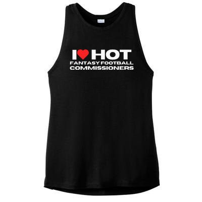 I Love Hot Fantasy Football Commissioners Wife Girlfriend Ladies PosiCharge Tri-Blend Wicking Tank