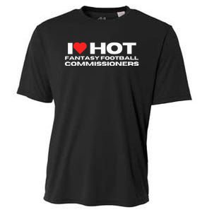 I Love Hot Fantasy Football Commissioners Wife Girlfriend Cooling Performance Crew T-Shirt