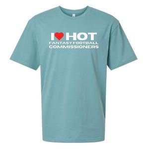 I Love Hot Fantasy Football Commissioners Wife Girlfriend Sueded Cloud Jersey T-Shirt