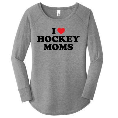 I Love Hockey Moms Funny Design Gift Women's Perfect Tri Tunic Long Sleeve Shirt