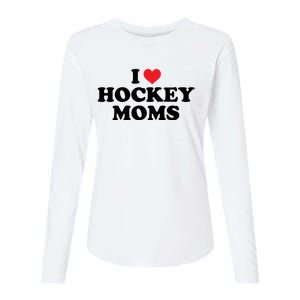 I Love Hockey Moms Funny Design Gift Womens Cotton Relaxed Long Sleeve T-Shirt