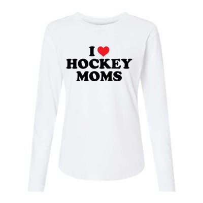 I Love Hockey Moms Funny Design Gift Womens Cotton Relaxed Long Sleeve T-Shirt