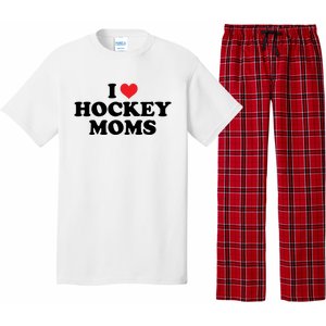 I Love Hockey Moms Funny Design Gift Pajama Set